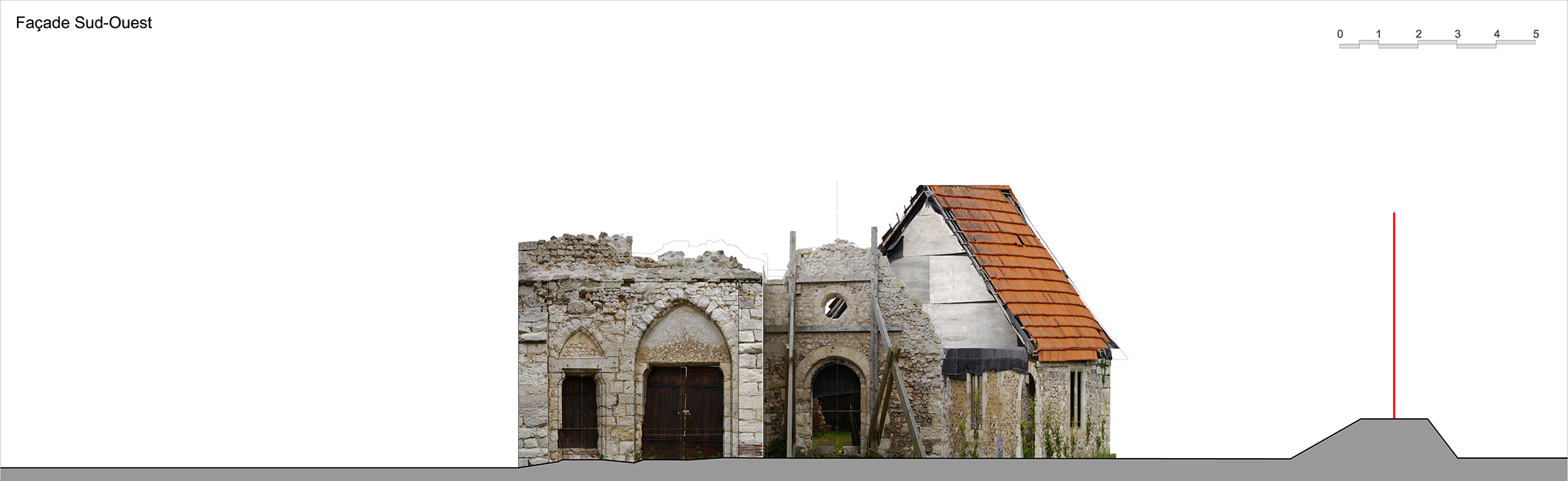 Façade Sud-Ouest existant